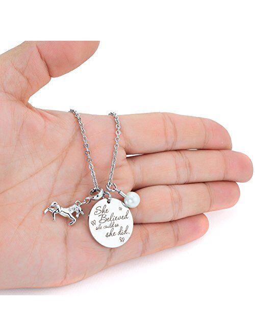 Inspirational Jewelry Necklace for Women Girls Gift - She Believed She Could So She Did