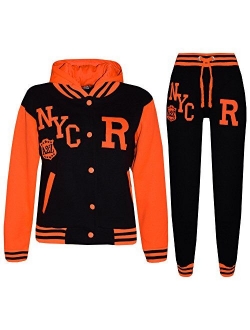 Kids Girls Boys Baseball Tracksuit NYC FOX Jacket Trouser Hoddie Bottom Joggers