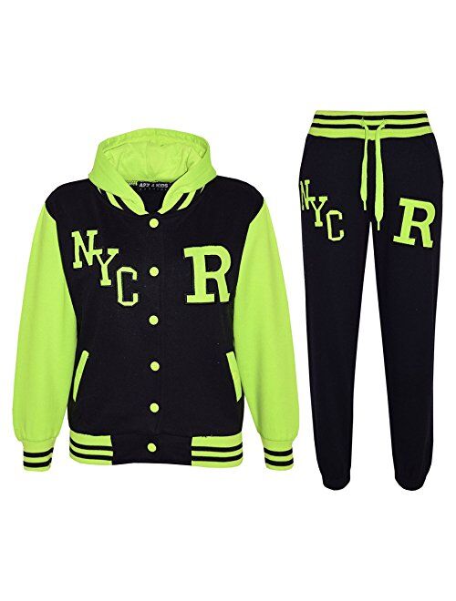 Kids Girls Boys Baseball Tracksuit NYC FOX Jacket Trouser Hoddie Bottom Joggers