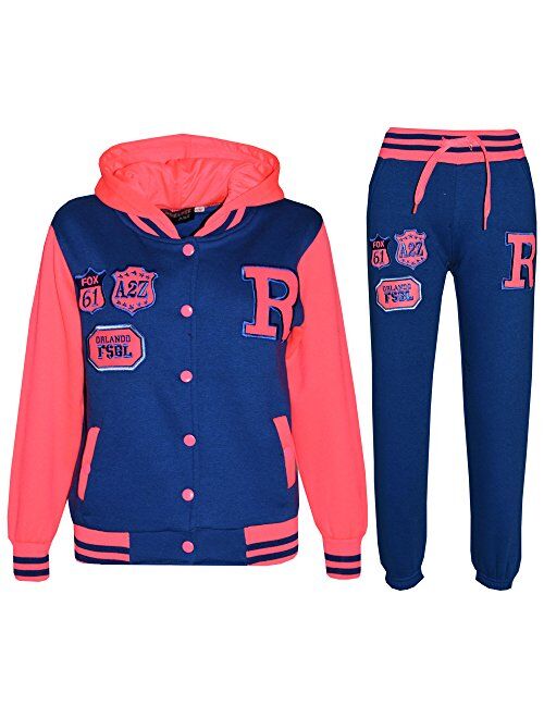 Kids Girls Boys Baseball Tracksuit NYC FOX Jacket Trouser Hoddie Bottom Joggers