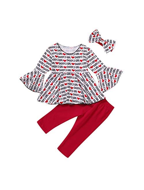 Fashion Kids Toddler Girl Long Sleeve Tunic Top Dress+Floral Pants Outfit Set Spring Fall Clothes