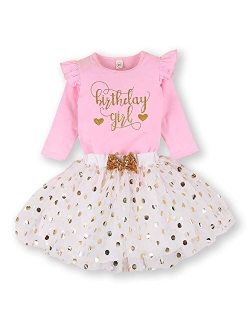 Toddler Kids Baby Girls Outfits Brithday Princess Vest Sleeveless Top +Dot Bubble Skirt Summer