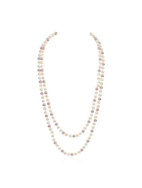 RIAH FASHION Bead Strand Versatile 60" Long Wrap Necklace - Handmade Knotted Multi Layer Sparkly Crystal, Semi Precious Natural Stone, Lava, Glass Faux Pearl