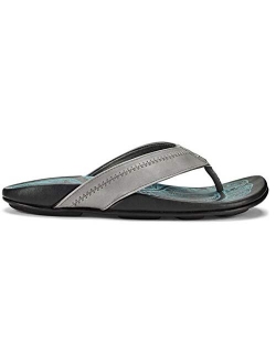 Hiapo Men's Beach Sandals, Full-Grain Leather Flip-Flop Slides, Compression Molded Footbed & Comfort Fit, Enhanced Grip Soles