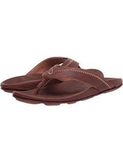 Hiapo Men's Beach Sandals, Full-Grain Leather Flip-Flop Slides, Compression Molded Footbed & Comfort Fit, Enhanced Grip Soles