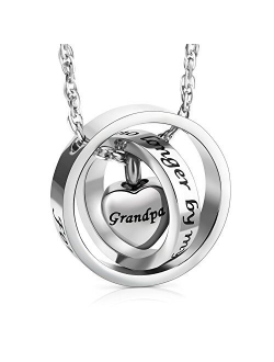 XIUDA No Longer by My Side,Forever in My Heart Carved Locket Cremation Urn Necklace for Dad, Mom,Grandma & Grandpa