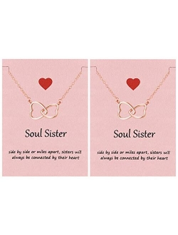 Your Always Charm Soul Sisters Necklace,Best Friend Necklaces for 2 Sister Graduation Gifts