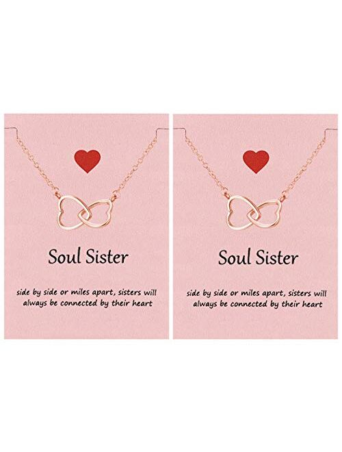 Your Always Charm Soul Sisters Necklace,Best Friend Necklaces for 2 Sister Graduation Gifts