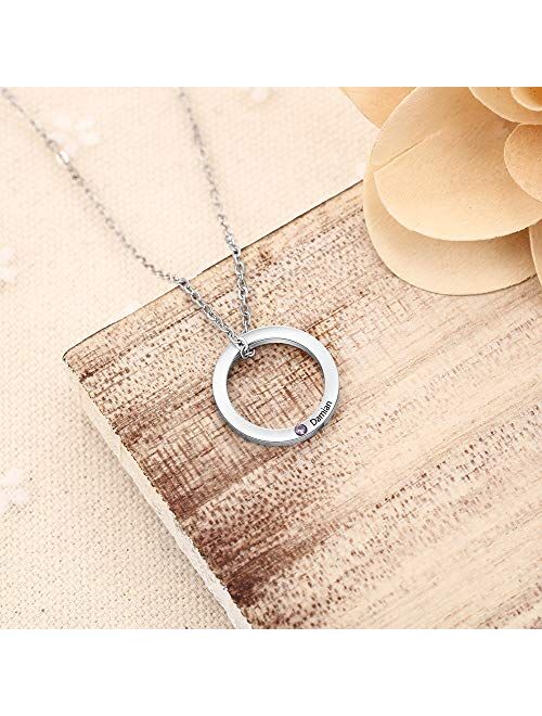 ROSI Personalized Russian Ring Relationship Necklace Name Mom Necklace Mother's Necklace Family Name Necklace-Multiple styles available