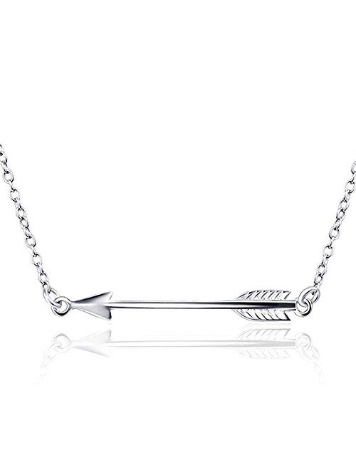 Sterling Silver Sideways Pendant Necklace