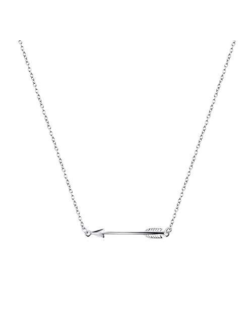 Sterling Silver Sideways Pendant Necklace