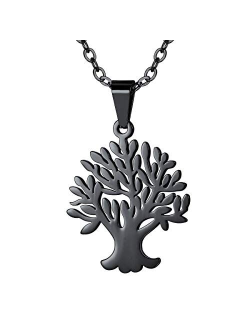 FOCALOOK Tree of Life Natural Abalone Shell Necklace,Family Tree Necklace for Men Women