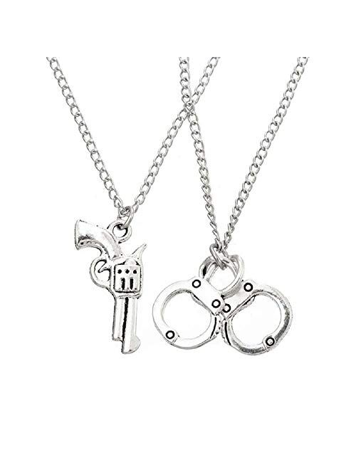 MJartoria Best Friend Necklaces Partners in Crime Engraved Friendship BFF Necklace for 2