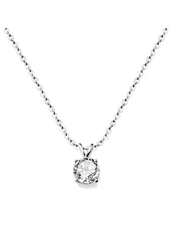 Jude Jewelers Stainless Steel Classical Simple Plain Solitaire Style Collar Charm Necklace