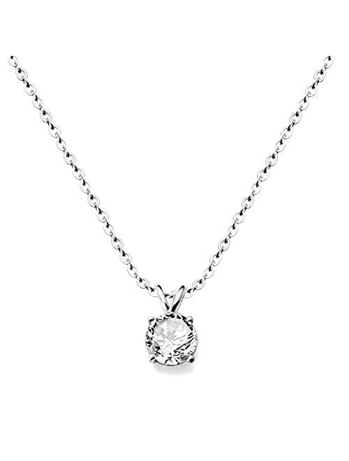 Jude Jewelers Stainless Steel Classical Simple Plain Solitaire Style Collar Charm Necklace