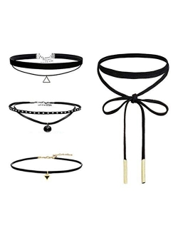 EIGSO 2-30Pcs Women Velvet Ribbon Necklace Set Gothic Tattoo Lace Adjustable Choker