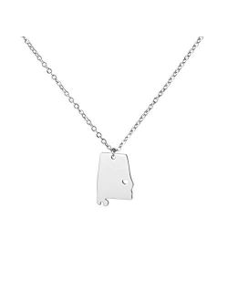 Yiyang State Necklace Pendant Country Map Pendant Charm Jewelry Gift for Women Teens