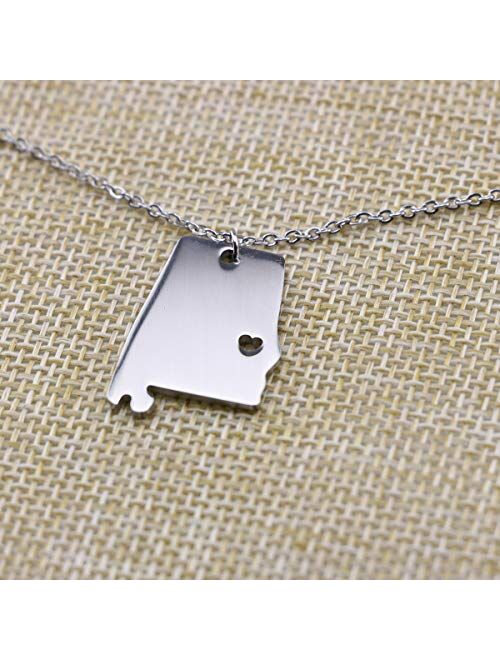 Yiyang State Necklace Pendant Country Map Pendant Charm Jewelry Gift for Women Teens