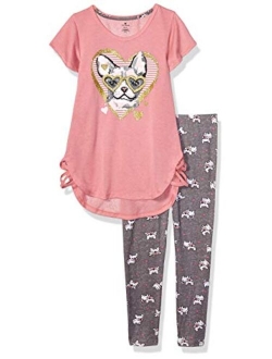 One Step Up Girls' 2 Pc Knit Top and Legging Set