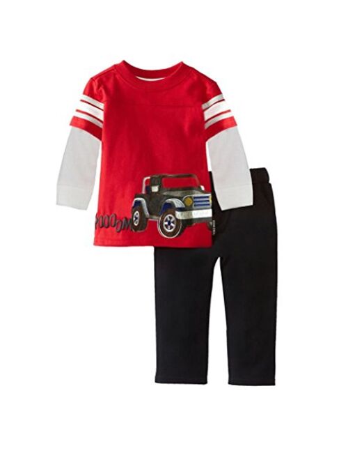 Coralup Little Boys and Girls Truck Lapel T-Shirt & Pants 2pcs Set A911(18M,Blue)