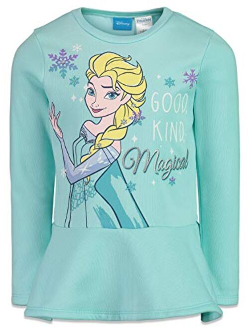 Disney Frozen Girls Long-Sleeve Fleece T-Shirt and Leggings Set