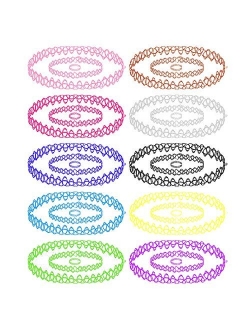 BodyJ4You 30PC Choker Necklace Bracelet Ring Set Multicolor Stretch Elastic Jewelry Girls Kids Gift