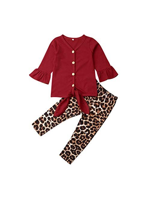 Toddler Girl Clothes Long Sleeves Shirt and Pants Outfit Toddler Girl Spring Fall Winter Clothing Set