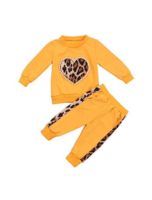 Toddler Girl Clothes Long Sleeves Shirt and Pants Outfit Toddler Girl Spring Fall Winter Clothing Set