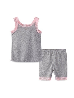 Mud Kingdom Little Girls Outfits Summer Holiday Floral Halter Tops and Short Clothes Sets