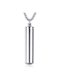 VNOX Pack of 2/3/4/5 -Unisex Customize Memorial Keepsake Stainless Steel Cylinder Cremation Ashes Necklace