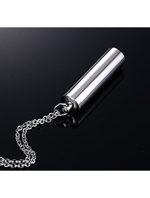 VNOX Pack of 2/3/4/5 -Unisex Customize Memorial Keepsake Stainless Steel Cylinder Cremation Ashes Necklace