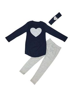 Jastore Kids Girl Cute 2PCS Heart Shaped Clothing Set Long Sleeve Top +Leggings