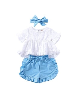 Toddler Baby Girls Clothes Infant Long Sleeve Ruffles Shirt Tops + Long Pants Fall Winter Outfits for Girl