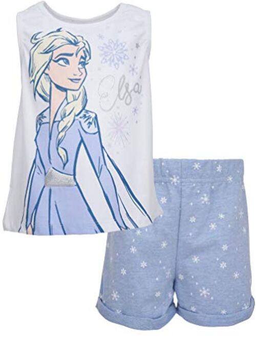 Disney Frozen Elsa Girls French Terry Shorts Set