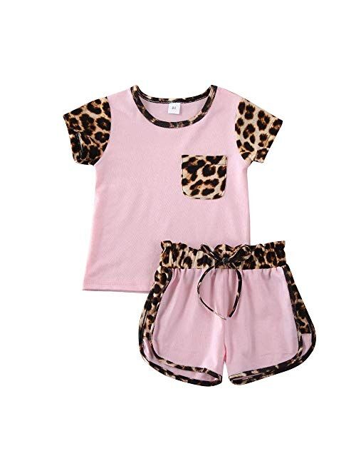 Toddler Baby Girls Camouflage Outfit Black Letter Tops T-Shirt + Skirt Dress Shorts Summer Two Piece Clothes Set