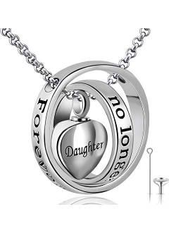 YOUFENG Urn Necklaces for Ashes No Longer by My Side Forever in My Heart Mom Dad Cremation Urn Locket Jewelry