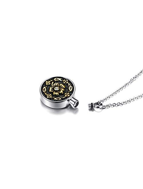 YOUFENG Urn Necklaces for Ashes No Longer by My Side Forever in My Heart Mom Dad Cremation Urn Locket Jewelry