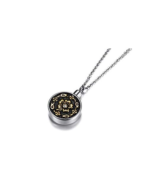 YOUFENG Urn Necklaces for Ashes No Longer by My Side Forever in My Heart Mom Dad Cremation Urn Locket Jewelry