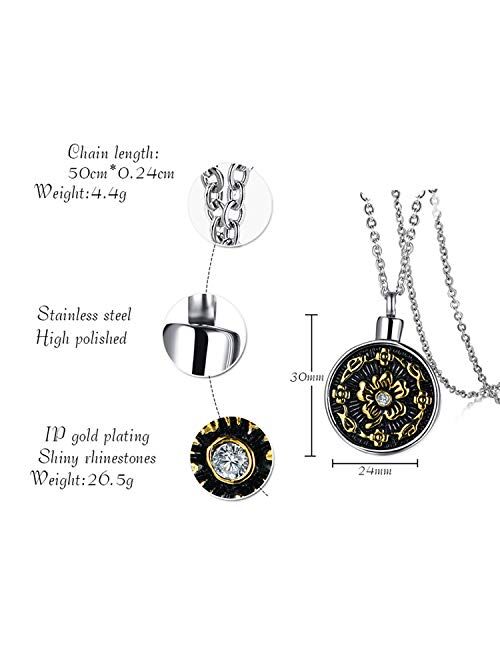 YOUFENG Urn Necklaces for Ashes No Longer by My Side Forever in My Heart Mom Dad Cremation Urn Locket Jewelry