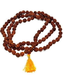 Wonder Care Authentic Rudraksh Mala-5face- Genuine Himalayan Rudraksha Seeds Religious Ornament Rosary Japa Mala Necklace - Imported from Nepal