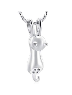 Imrsanl Pet Cremation Jewelry for Ashes Memorial Ash Jewelry Keepsake Cat Urn Pendants for Animal Ashes Necklace