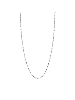 14K Solid Gold 2.0MM Diamond Cut Mirror Chain Necklace -Choose Your Color - Unisex Sizes 16"-30"