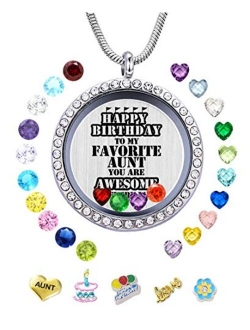 beffy Girl's Happy Birthday Gift & Sweet Sixteen, Teen Girl Gift, Floating Living Memory Charms Lockets Necklace