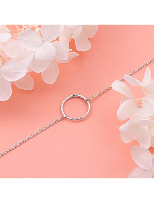 S925 Sterling Silver Dainty Simple Choker Necklace,Rolo Chain,Adjustable 13 inches to 16 inches