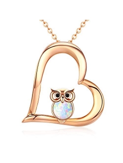 Graduation Gift Owl Gifts Silver Opal Owl Necklace Best Gifts for Owl Lovers Wisdom Necklace for Her