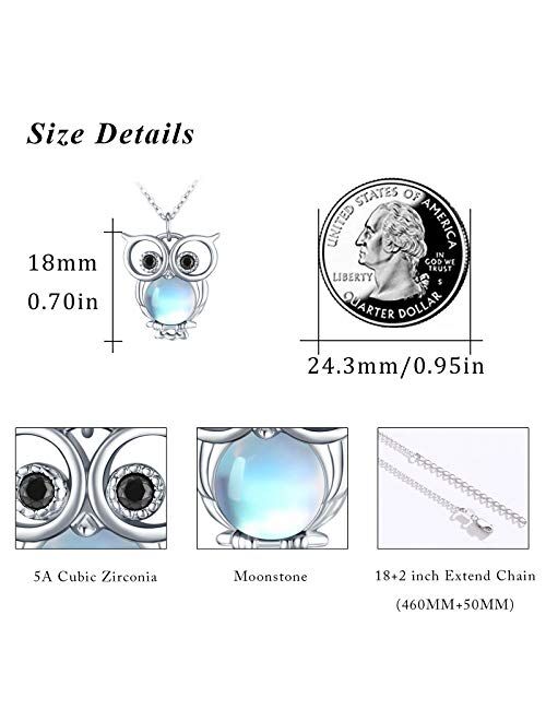 Graduation Gift Owl Gifts Silver Opal Owl Necklace Best Gifts for Owl Lovers Wisdom Necklace for Her