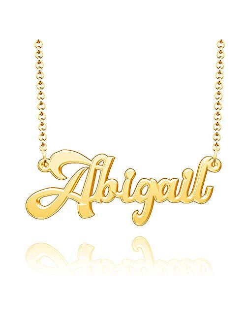 Moonlight Collections Personalized Name Necklace 24k Gold Plated Sterling Silver Custom Nameplate