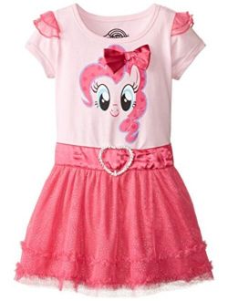 Girls' Toddler Dress with Ruffles and Wings, Light Pink/Heather Pink, 2T