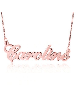 Ouslier 925 Sterling Silver Personalized Name Necklace Pendant Custom Made with Any Names 14" to 22"