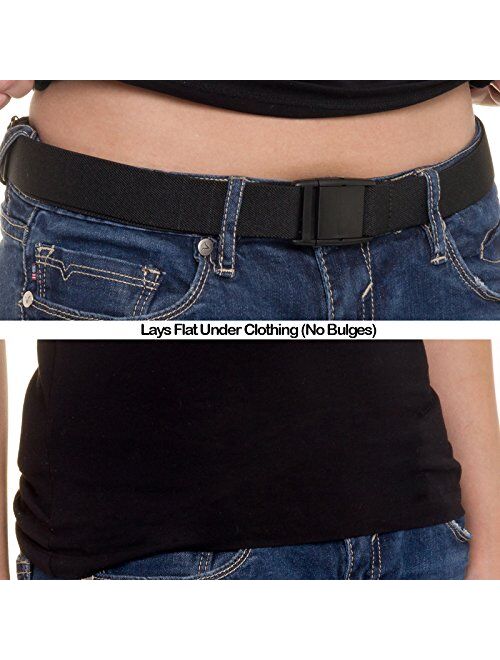 Invisible Belt for Women - Elastic Adjustable No Show Web Belt by Silver Lilly